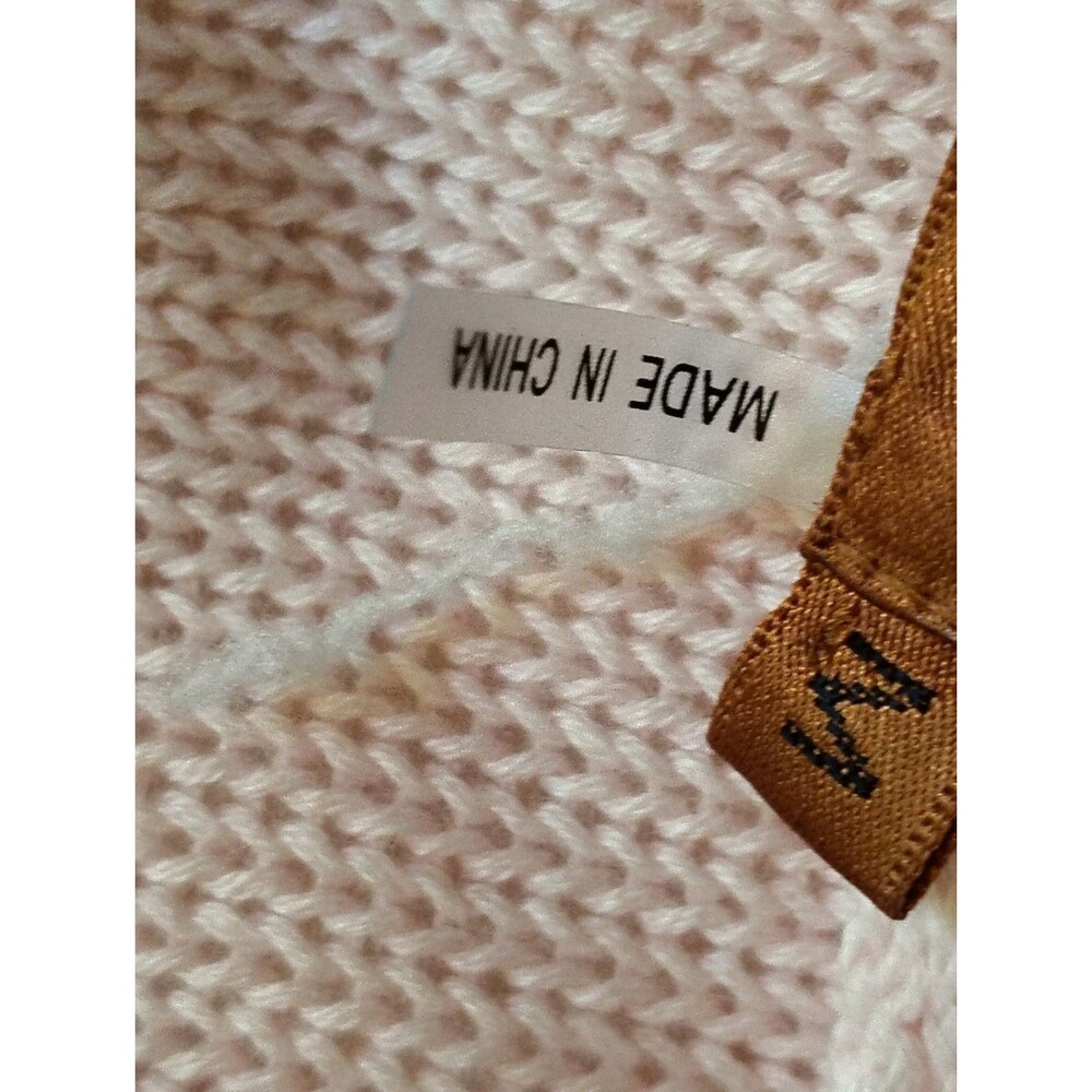 Bellini Pale Pink Cable Knit Open Front Cardigan Size Medium Soft Cozy Layering - Picture 10 of 12
